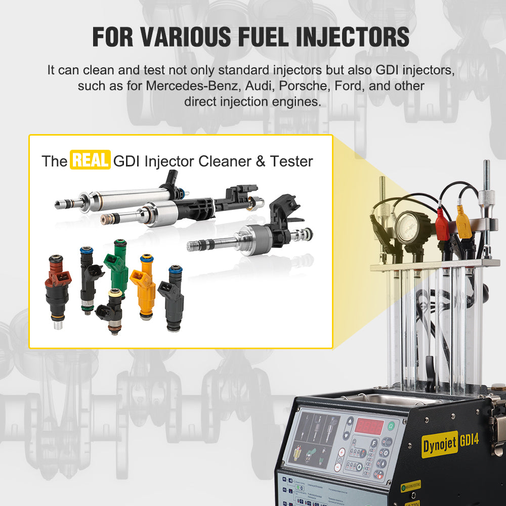 VECONOR GDI PFI EFI Fuel Injector Cleaner & Tester Machine 4 Cylinders Fuel Injector Cleaner Tester for Car & Motorcycle